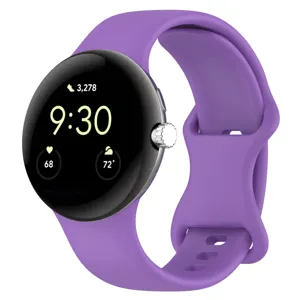 Silicone Replacement Smartwatch Wrist Band Soft Waterproof Strap With Butterfly Buckle For Smart Watch