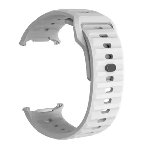 Replacement silicone watch strap with breathable wave design and secure buckle for smart watch.