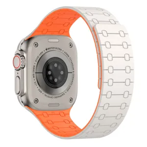Replacement silicone strap for smart watch titanium case waterproof accessory 49mm