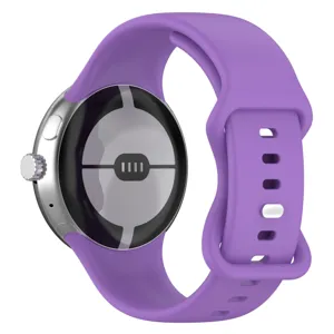 Replacement silicone strap for Google Pixel Watch 3, comfortable purple wristband accessory.