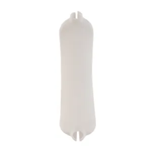 Close-up detail shot of the white silicone headband protective cover, showing soft texture.