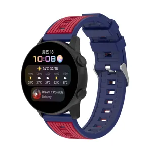 Universal Silicone Watch Band Dual Color Breathable Replacement Strap For Smart Watch Pin Buckle Sport Wristband