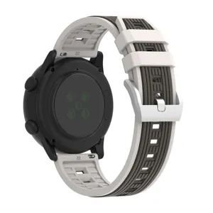 Silicone smartwatch replacement strap 22mm two-tone vertical stripe watch band accessory