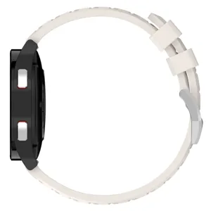 Silicone watch strap side detail closeup, tire tread texture design, compatible replacement.