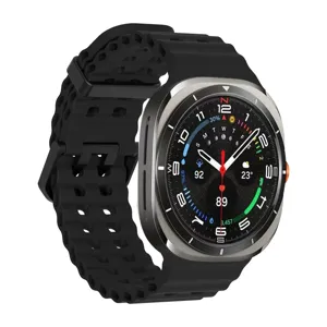 Compatible with Samsung Galaxy Watch Ultra strap, premium black breathable strap.