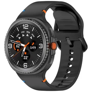 Black smartwatch with silicone strap digital dial fitness tracker stylish design accessory