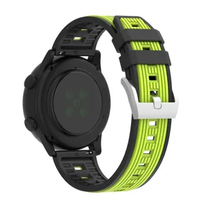 Silicone smartwatch strap replacement dual color vertical stripe accessory compatible band