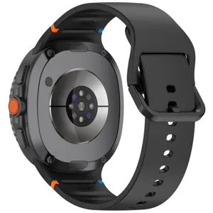 Replacement silicone watch band strap compatible with smart watches, black color, S/M size.