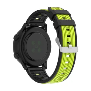 22mm silicone watch strap replacement dual color sport band for smartwatch black green