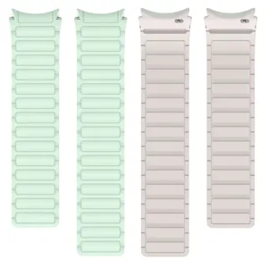 Silicone magnetic watch strap replacement compatible with Samsung Galaxy smartwatches securely.