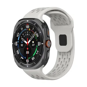 Smartwatch with breathable silicone strap, premium design featuring digital watch dial display.