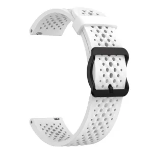 Silikon Sport Uhrenarmband mit atmungsaktiven Löchern und schwarzer Schnalle für 22mm Uhren