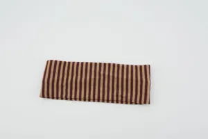 Retro striped knit headband detail, elastic sports yoga hair band for women, soft fabric.