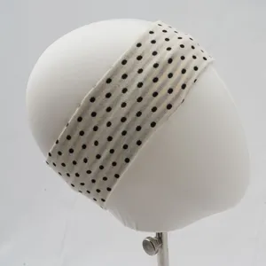 Wide polka dot hairband for women elastic knitted headband stylish hair accessory soft fabric