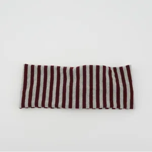 Retro striped sports headband for women, thick knitted elastic wide hair band yoga accessories.