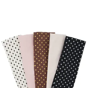 Polka dot wide stretchy knit headband for women fashion hair accessories daily wear.