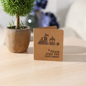 Carte de Vœux Découpée au Laser en Papier Kraft Vintage Bénédiction Anniversaire Merci Festival Vacances