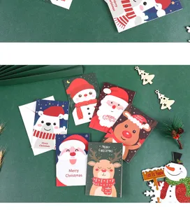 Hochwertige weihnachtsgrußkarten klappbare feiertagskarten mit süßen weihnachtsmann-designs.
