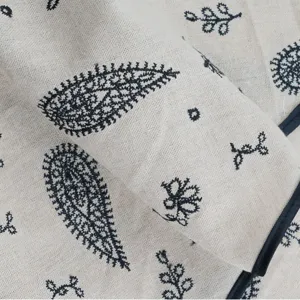 Vintage ethnic paisley embroidered cotton bandana breathable triangle headscarf for women