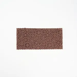 Brown lace headband detail, wide elastic floral hair band, vintage daily hair accessories.