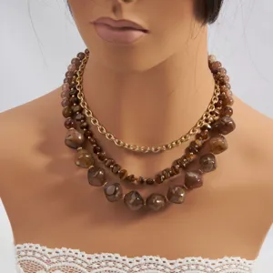 Meerlagige Boheemse kralen en gouden ketting ketting voor dames mode strandfeest sieraden