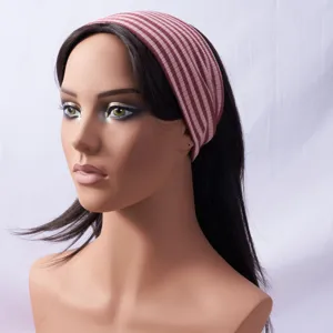 Gestricktes Sportstirnband für Damen, gestreiftes elastisches Haarband für Yoga und Fitness.