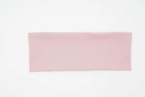 Detail du Bandeau elastique rose uni, matiere en tissu doux pour yoga et coiffure.