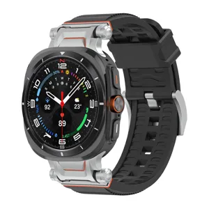 Silicone Watch Band With Mecha Metal Connector Replacement Strap For Smartwatch Fashion Casual Wristband Sports Watch Accessories