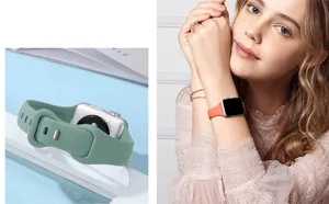 Slanke siliconen horlogeband vervanging voor Apple Watch, comfortabele en minimalistische band.