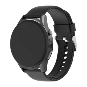 Schwarzes Silikon Smartwatch Armband 22mm universelles Ersatzband fuer smarte Uhren Zubehoer.