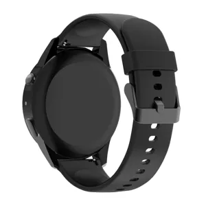 Schwarzes Silikon Smartwatch Armband 22mm Schnellverschluss Ersatzband für Smartwatches.
