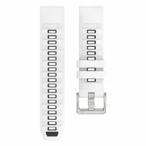 Replacement silicone watch strap compatible with Garmin Fenix sports smartwatch, white color.