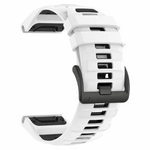 Replacement silicone watch strap compatible with Garmin Fenix, dual-color design with buckle.