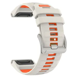 Silicone watch strap replacement dual color breathable band for sport smart watch 22mm 26mm