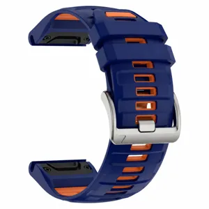 Silicone watch strap replacement band compatible with Garmin Fenix 8 with steel buckle