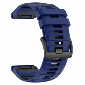 Replacement silicone watch band compatible with Garmin Fenix 8, durable blue strap.