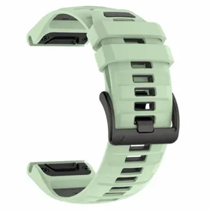 Replacement silicone watch band compatible with Garmin Fenix 8 with steel buckle.
