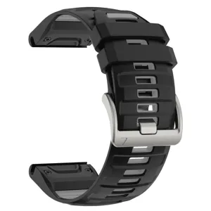 Replacement silicone sports watch band compatible with smartwatches, featuring a secure buckle.