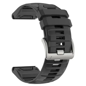 Replacement silicone watch strap compatible with sports smartwatches, featuring a metal buckle.