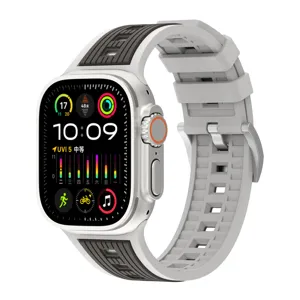 Silicone watch band replacement strap compatible with smart watch models, comfortable and durable.