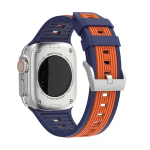 Silicone replacement watch strap band for Apple Watch Ultra series, durable and comfortable design.