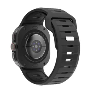 Replacement silicone sports watch strap for Samsung Galaxy Watch Ultra 47mm black accessory.