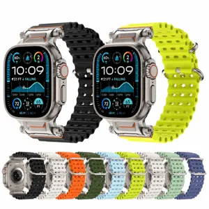 Replacement Silicone Watch Band For Smart Watch Ultra Series Compatible Ocean Mecha Breathable Sports Strap Wristband