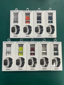 Compatible silicone watch band with metal connector for smart watch, durable replacement strap.