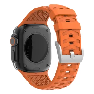 Replacement silicone watch strap for Apple Watch Ultra 49mm with orange rubber band