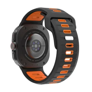 Silicone replacement strap for Samsung Galaxy Watch Ultra 47mm, dual-color sport band.