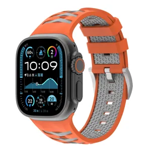 Silicone watch band with tire texture replacement strap for sports smart watch accessories.