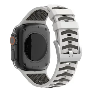 Silicone watch strap with titanium case design for Apple watch ultra 49mm comfortable wear