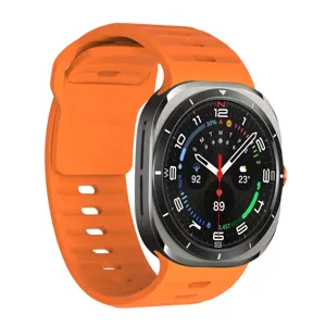Silicone replacement watch band with rugged smartwatch case, comfortable sports strap for daily wear.