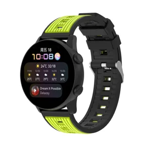 Replacement silicone smartwatch strap dual color breathable sports band for daily wear.